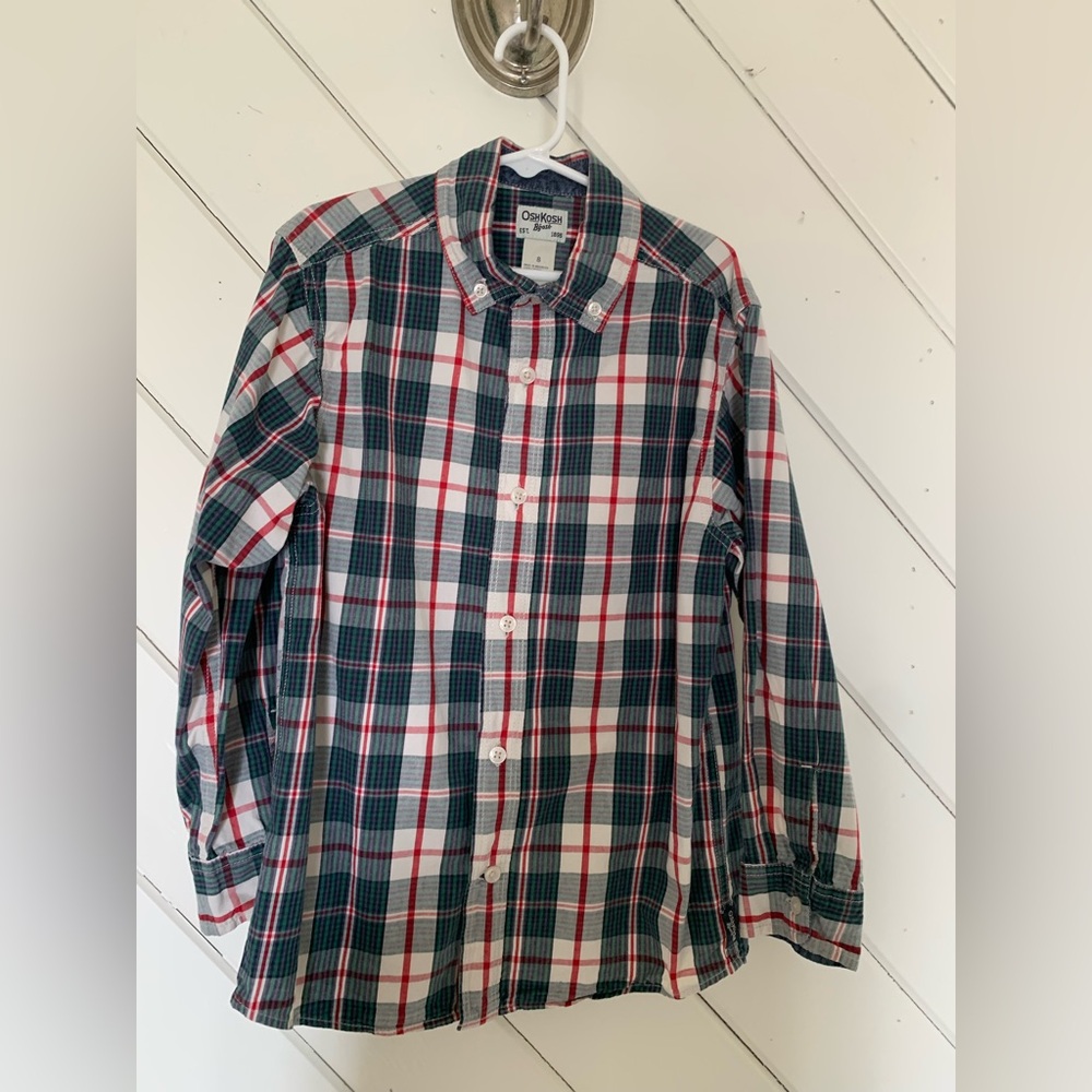 OshKosh B'gosh Boy's Checkered Shirt - Red, Green, White